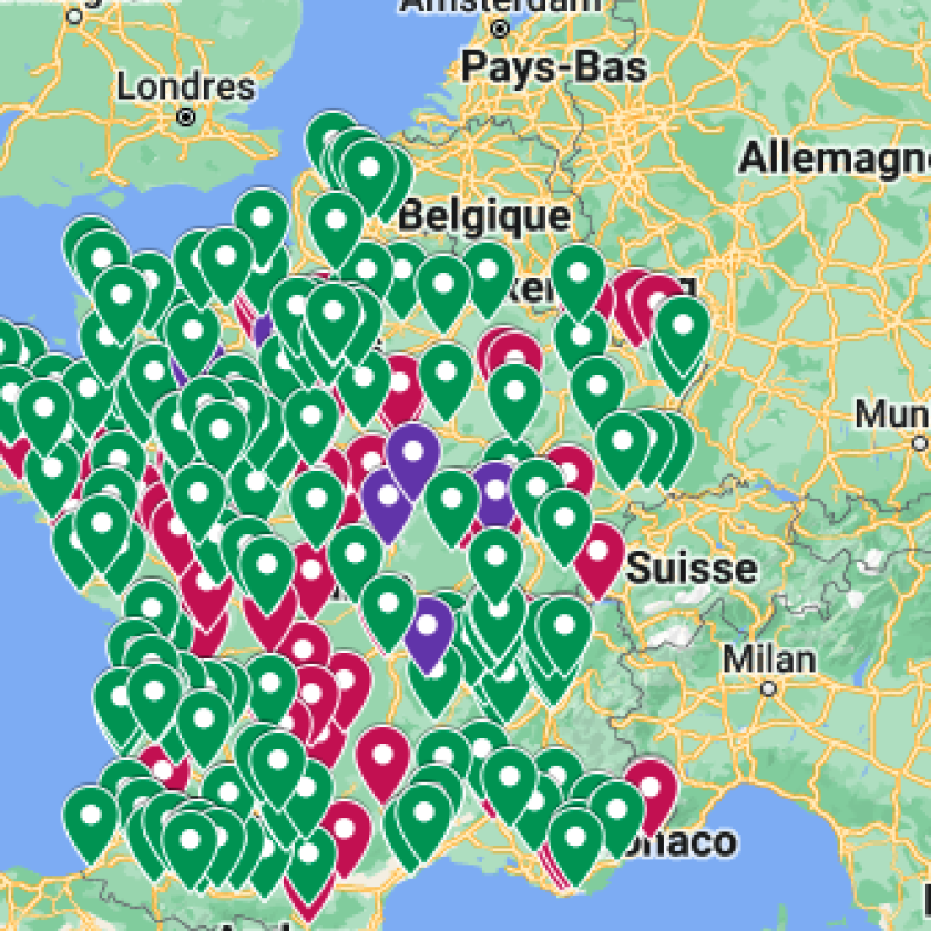 carte des fermetures